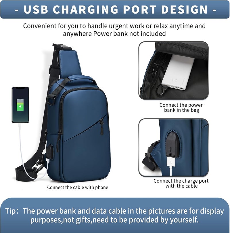 WEPLAN Messenger bag for Men,Small Sling Crossbody Backpack Shoulder Bag for Men Women,canvas Strap Backpack Sling Bag - Image 5